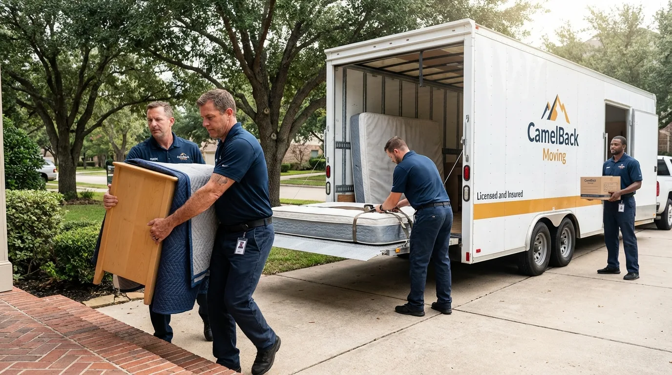 Crew loading residential truck for cross-state move from Oliver Springs, TN