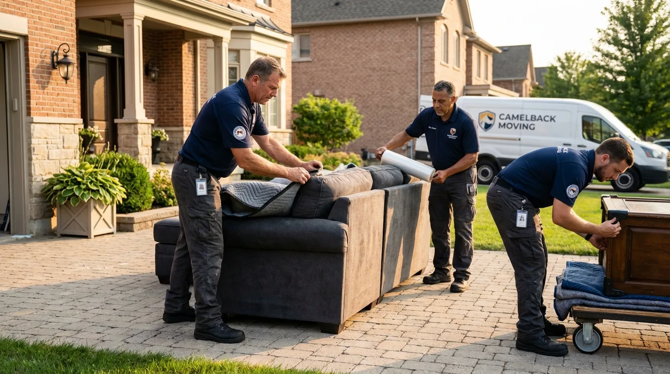Large estate moving crew wrapping furniture in Oliver Springs, TN