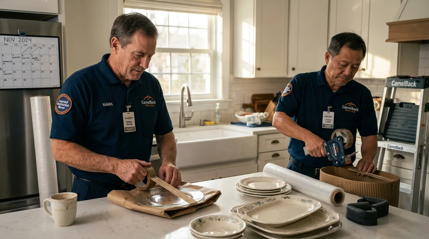 Professional crew packing kitchen dishware in Oliver Springs, TN
