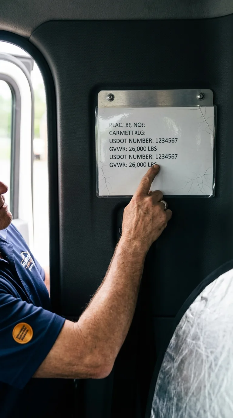 USDOT licensing placard verification in Oliver Springs